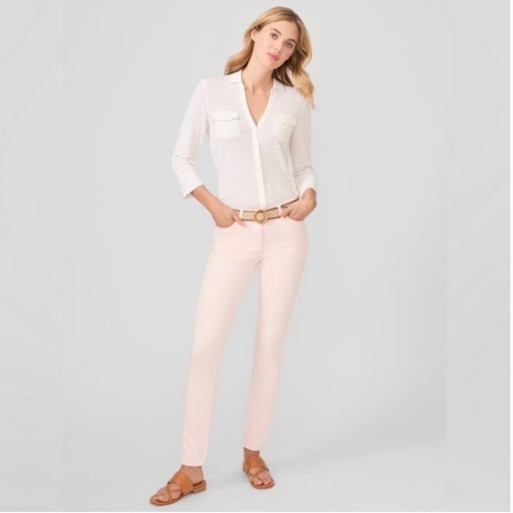 J. McLaughlin Soft Pink Lexi Pants Size 6 Straight Slim Leg Women’s Jeans NWT